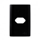 Placa p/ 1 Tomada Horizontal 4x2 - Novara Preto Brilhante 